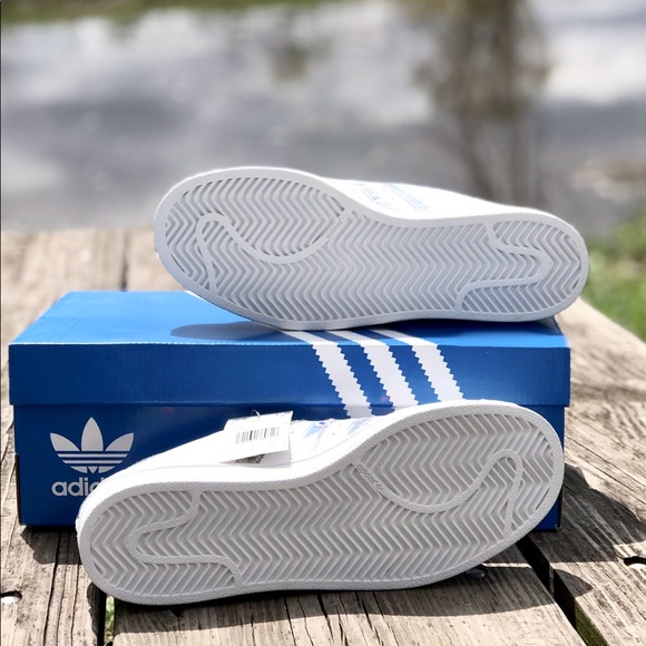 Last NWT HTF adidas Superstar Iridescent Silver 3S - Picture 6 of 8